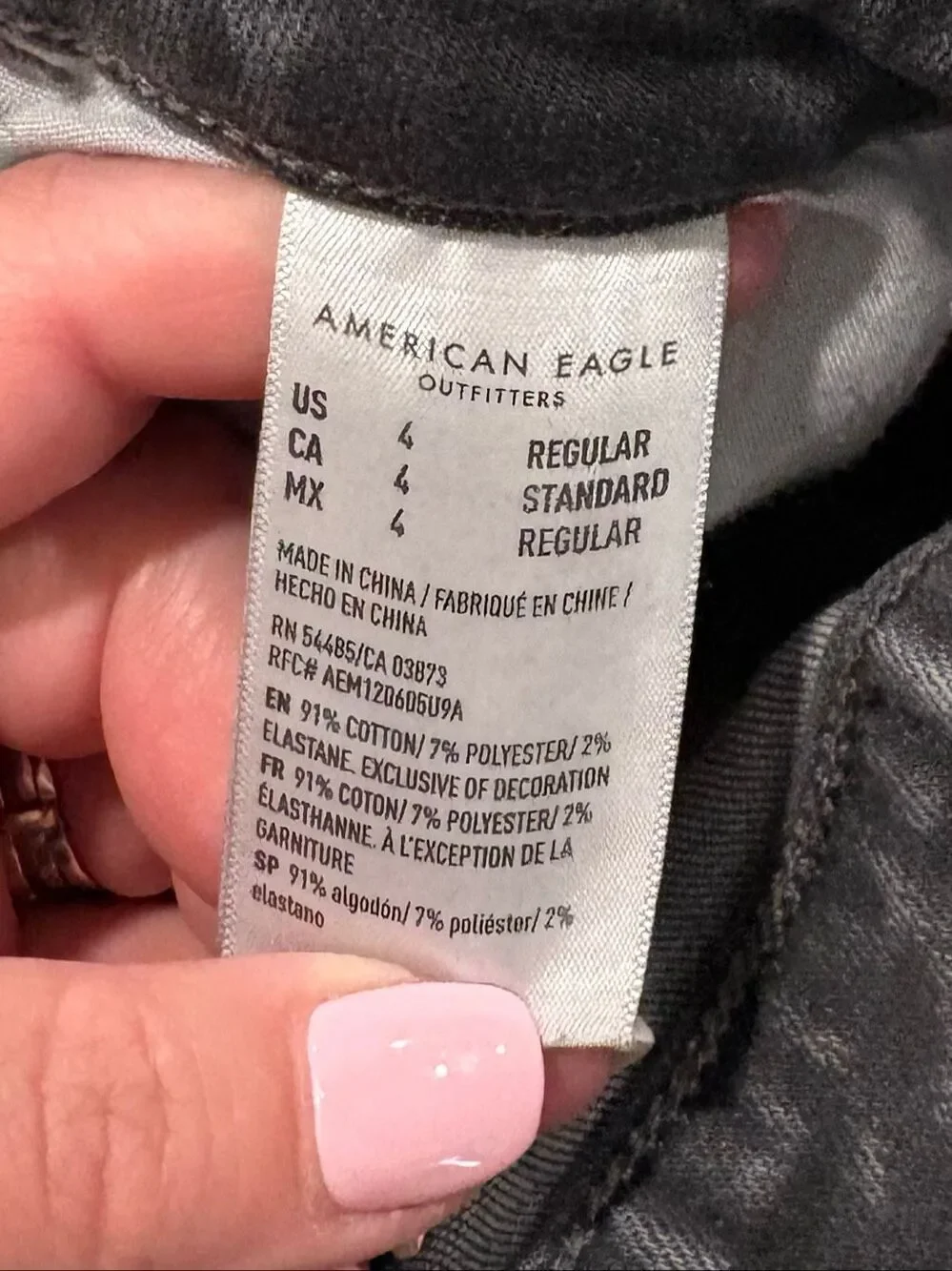 American Eagle Outfitters Women's Ripped Super Hi-Rise Jegging Dark Grey Size 4